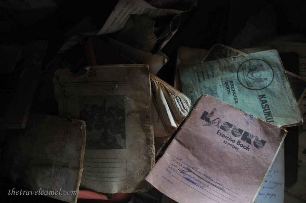 Schoolbooks – Ntarama Genocide Memorial, Rwanda