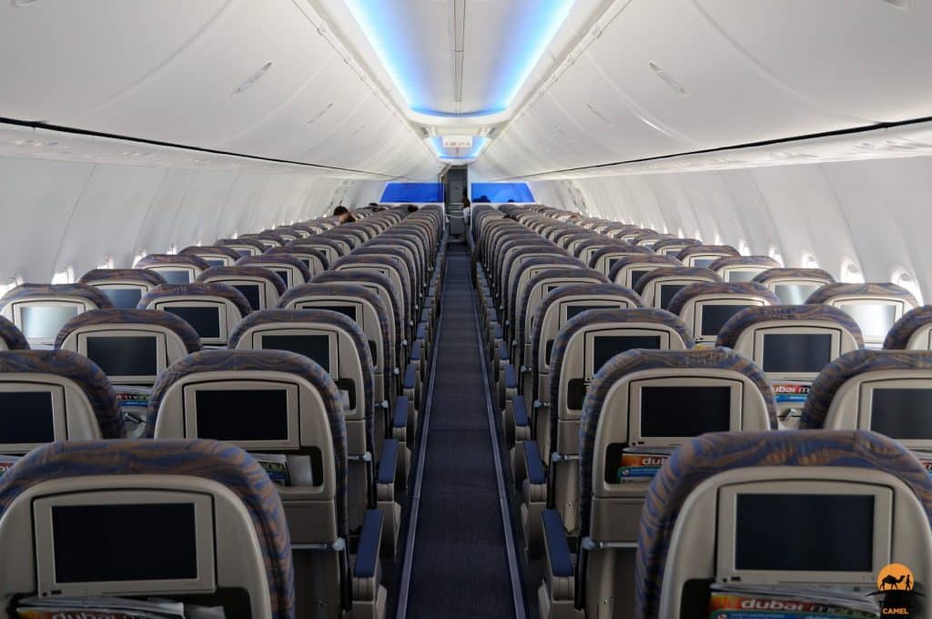 An almost Empty Cabin during flydubai's invite only Inaugural Flight to Moscow